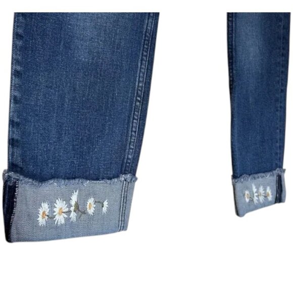 Ted Baker blue Pralina embroidered cropped slim-fit Jeans size 32 - Picture 6 of 12